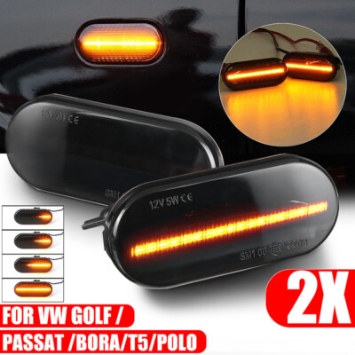 2X Für VW Golf MK4 Ford Dynamic Flowing LED Side Marker Indicator Light Repeater