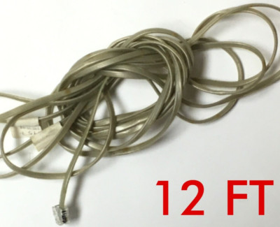 4 Pin 12' Foot Data Telephone Cord ADSL Cable RJ11 6p4c Telco Phone AT&T Comcast
