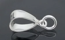 925 Sterling Silver Bail w/Split Ring Charm Pendant Clasp Connector Finding