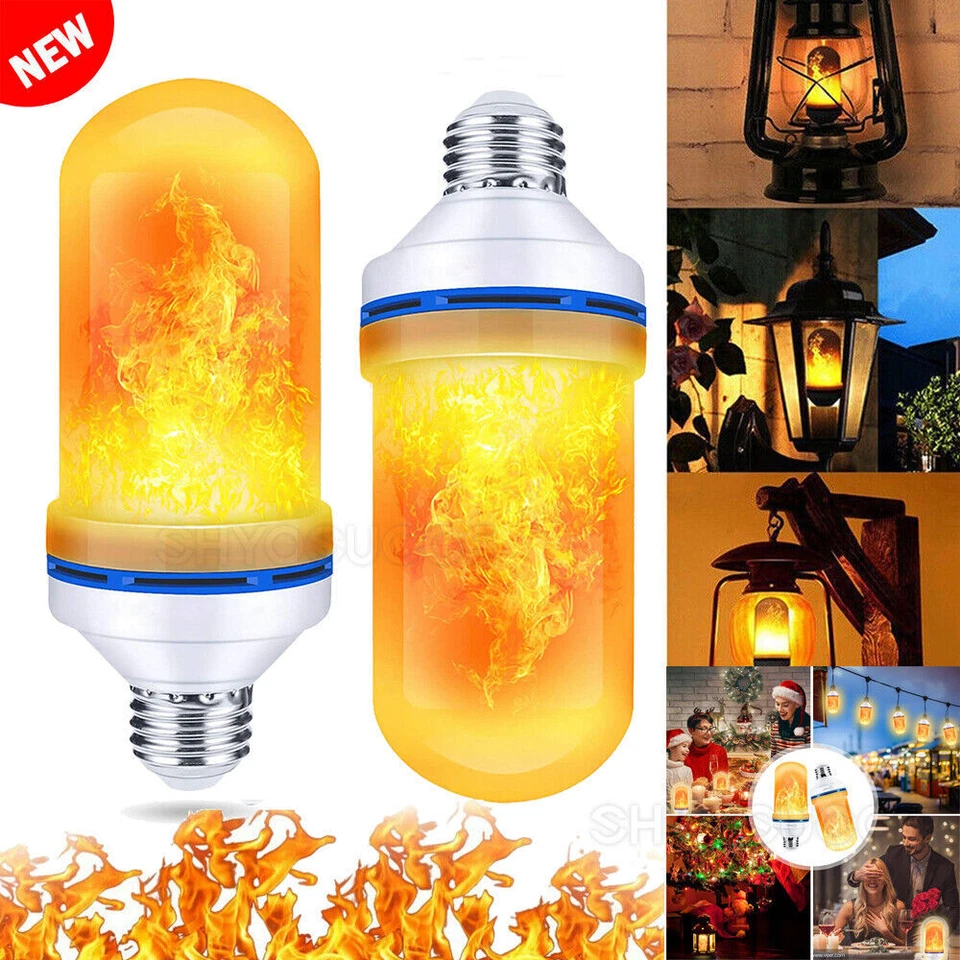 4/6x E27 LED Licht Fackel Feuer Lampe Flammen Effekt Glühbirne Flacker Birne DHL - Bild 2 von 4