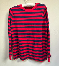 New Hanna Andersson Boys 12 150 cm Striped Long Sleeve Pajama Top Red Pullover