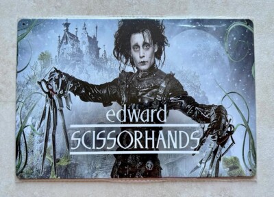 EDWARD MIT DEN SCHERENHÄNDEN 90ER FILM METALLSCHILD MANN HÖHLE BAR JOHNNY DEPP 20 x 30 cm