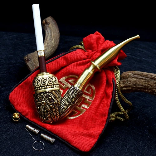 Pure Copper Big Pot Mouth Pipe Can Smoke Dry Tobacco Coarse Tobacco&fine Tobacco - Picture 2 of 5