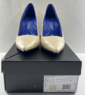 Antonia Saint Womens Shoes Size 9 Zoey Ivory Cream Heels Pumps