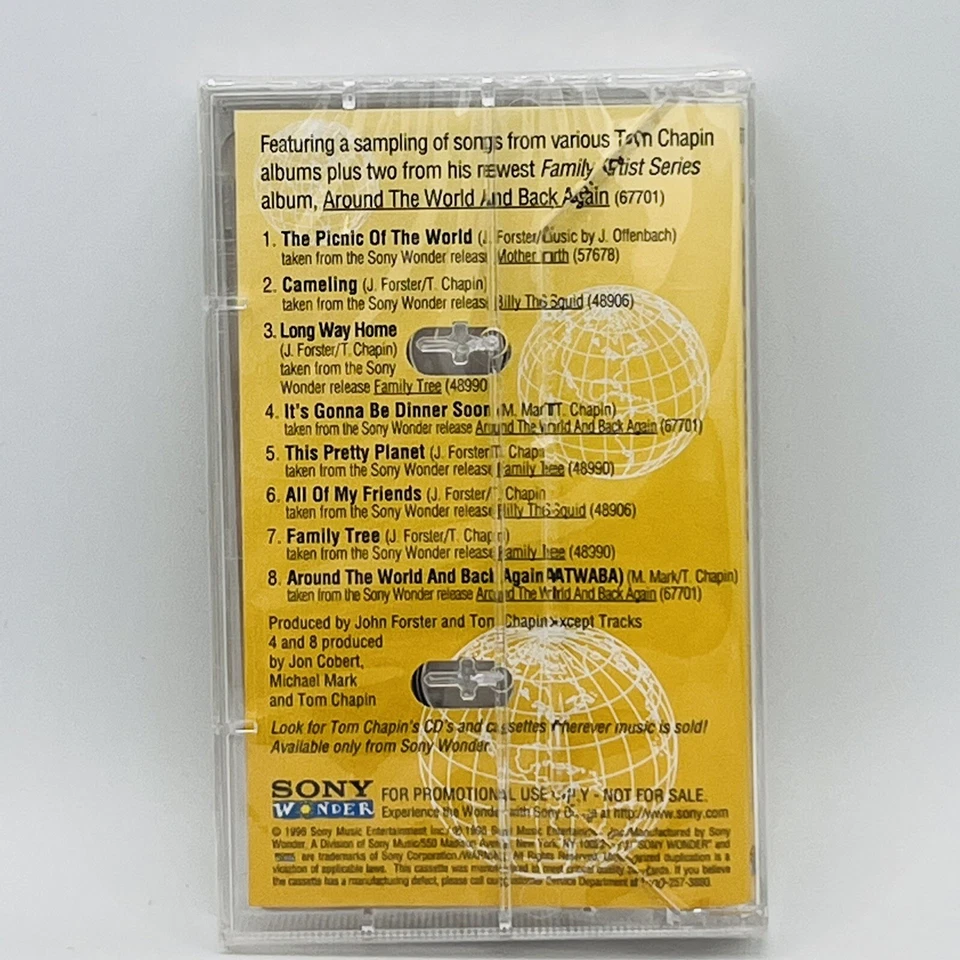 TOM CHAPIN Come Travel With Me SONY WONDER Vintage Promo Cassette Tape Sealed - Image 2 of 4