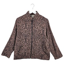 White Stag Womens Ladies Brown Damask Full Zip Fleece Jacket Uk 12-14