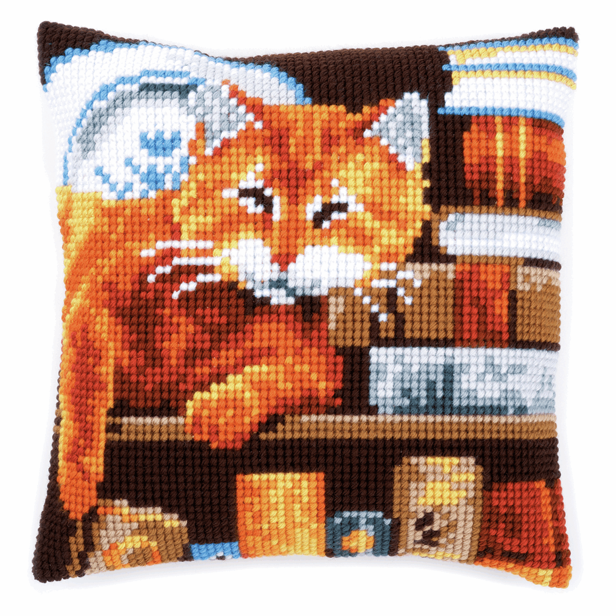 Vervaco Cross Stitch Cushion Cat and Books, Assorted - Image 3
