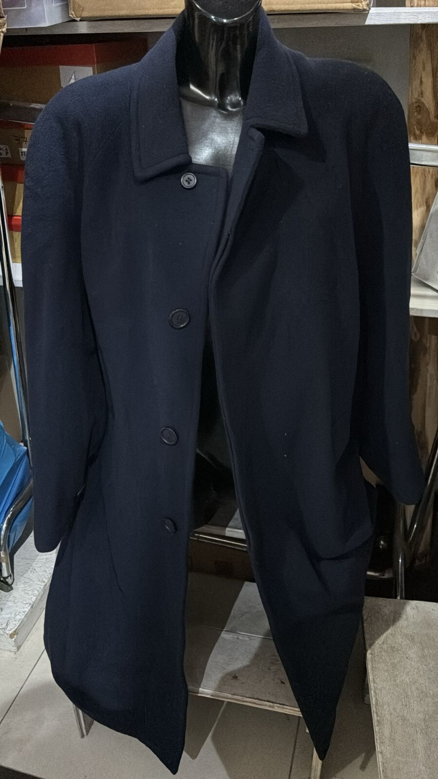 Morris Wool Coat Used Men's Size 50 Blue LLD528