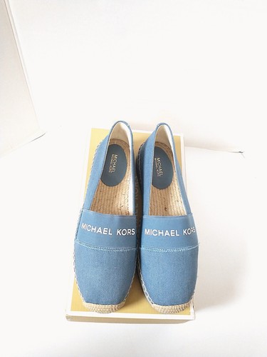New! MICHAEL KORS ~Size 9~ Women's Vicky Espadrille Denim Flats Shoes Blue - Picture 5 of 8
