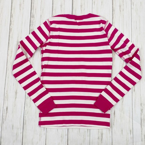 Hanna Andersson Girls Size 12 Pink & White Striped 100% Organic Cotton Pajamas - Picture 4 of 7