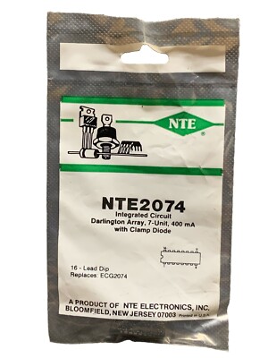 NTE2074 IC Darlington Array, 7-Unit, 400mA With Clamp Diode DIP16 ECG2074