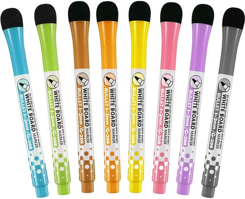 Magnetic Dry Wipe Pen Sets, Colour Whiteboard Pens with Eraser, Dry Erase Marker - 第 1/16 張圖片