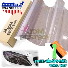 Headlight Hex Holographic Gloss Light Smoke Taillight Tint Film Fog Honeycomb