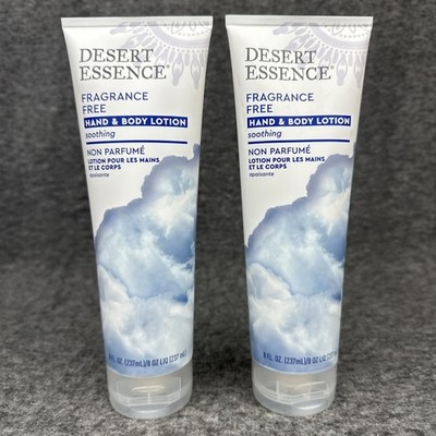 Desert Essence Fragrance Free Hand & Body Lotion Soothing - 8 Fl Oz Each 2 Pack