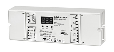 LED RGBW DMX Decoder | DMX512 Controller 12-48V 4CH 32A für RGBW Strip 4 Kanal