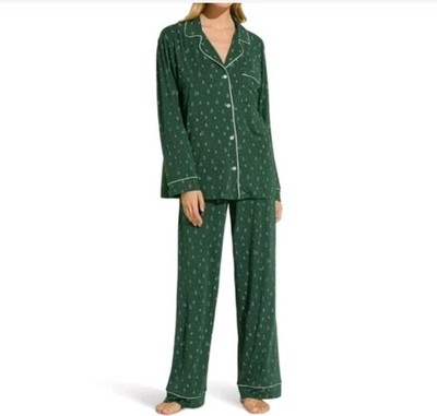 Eberjey TALL Giselle The Long PJ Set Winterpine Forest Tree Fir Spruce Christmas