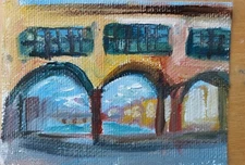 ACEO ORIGINAL oil painting  - Florence  - 2.5x3.5 in artist MK