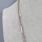 Vintage 56 in Long Station Chain Necklace Silver tone Estate Costume Jewelry
