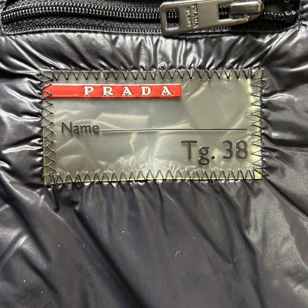 PRADA Triangle Logo Stretch Down Jacket Hooded Black Size 38 PRADA Triangle Logo Stretch Down Jacket Hooded Black Size 38