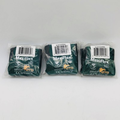 ATG 34-8743V Maxiflex Cut Resistant Gloves 2XL Palm Coated Breathable 3 Pairs