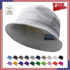 Bucket Hat Summer Cotton Fishing Boonie Brim ...