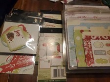 Christmas Holiday Scrapbook Craft Paper Die Cuts Mini Folders Stickers LOT