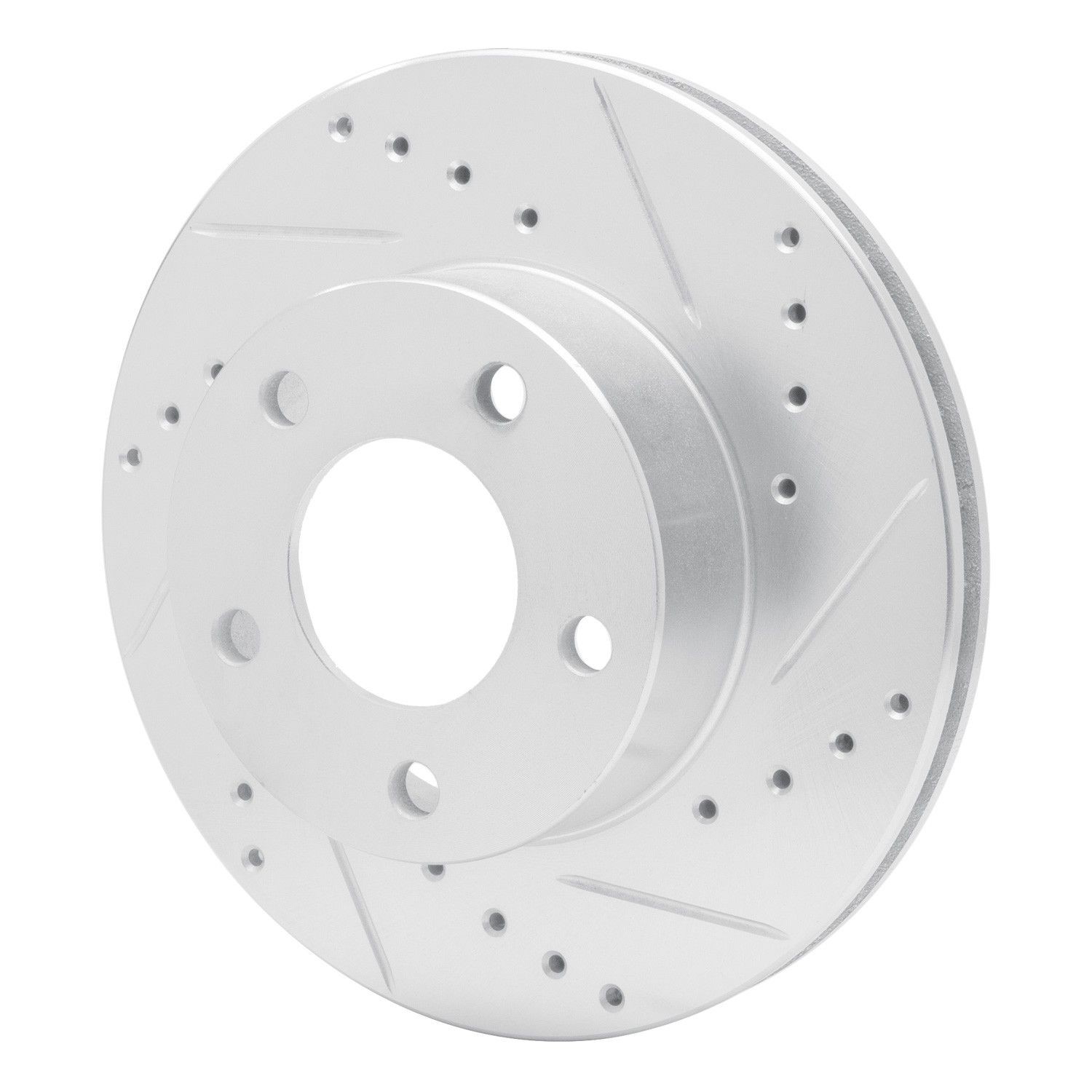 Dynamic Friction 631-54016D DFC Brake Rotor - Drilled and Slotted - Silver