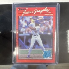 1990 Donruss Rated Rookie Juan González #33 Texas Rangers MLB Baseball Card