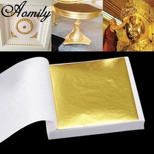 100 Sheets 24k Pure Genuine Edible Gold Leaf Foil Sheet Gold Food Decorations