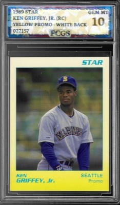 1989 Star Promo Ken Griffey, Jr. RC Yellow w/ White Back Graded FCGS 10 GEM MINT