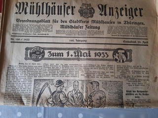 Zeitung Mühlhäuser Anzeiger aus 1933