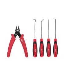4.75 In. Mini Flush Cutting Pliers and 4-Piece Hook and Pick Set (5-Piece)