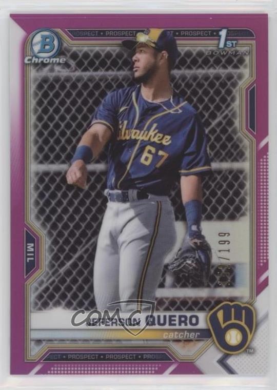 2021 Bowman Chrome Prospects Fuchsia Refractor /199 Jeferson Quero #BCP-181 s3g