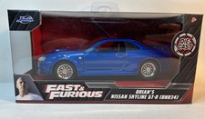 JADA Fast And Furious Brian's Nissan Skyline GT-R R34 Blue 1:32 DIECAST