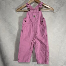Carhartt Canvas Pink Size 18M Cute Loose Fit Bib Overalls Toddler Farmgirl
