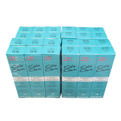 24 Pack Wella Color Charm Permanent Gel Hair Color 9G 9/3 Soft Golden Blonde 2oz