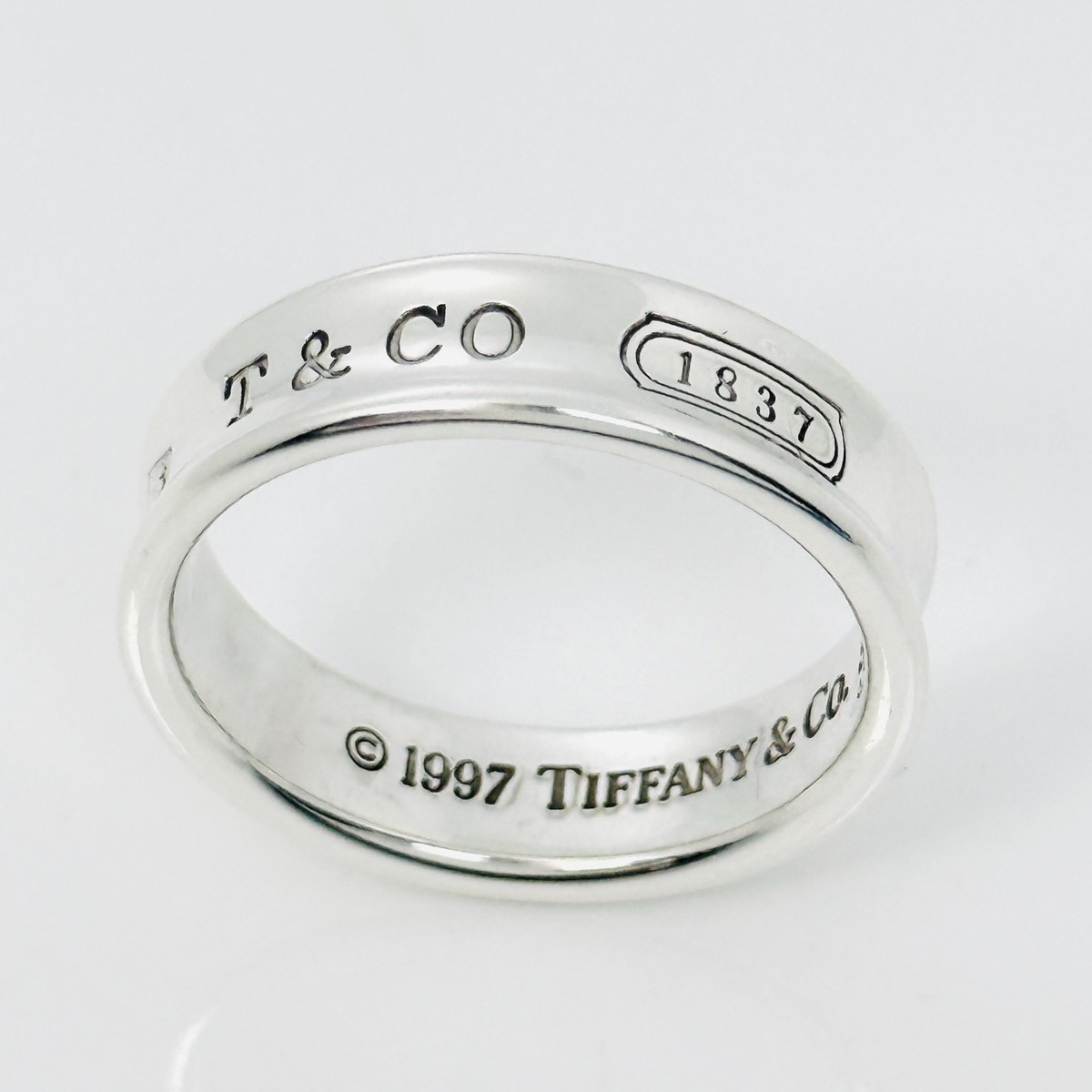 Size 12.5 Tiffany & Co 1837 Ring Concave Mens Unisex in Sterling