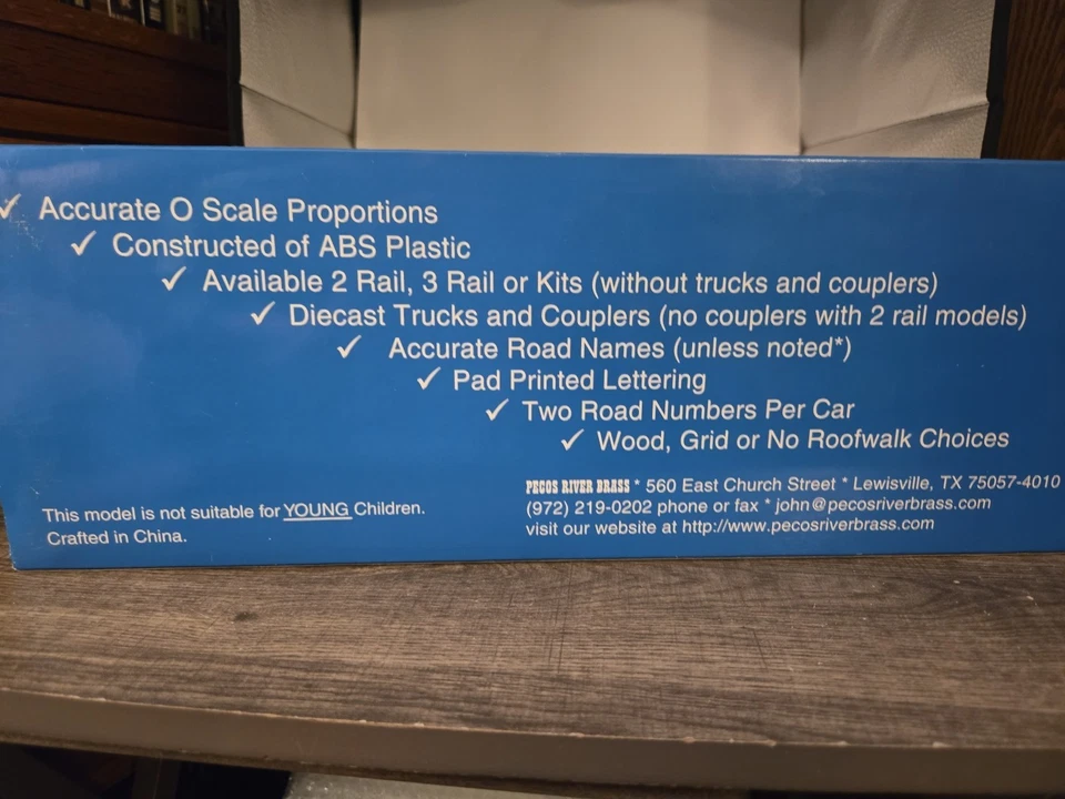 Pecos River O Scale SB-0202-2 Santa Fe D/D Box W/End Doors 2 Rail - Image 4 of 4