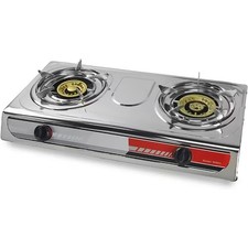 Double Burner Propane Gas Stove Outdoor Cooking Camping BBQ Tailgating Portable