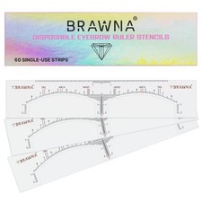 Brawna Eyebrow Ruler - 50 Pcs Clear 60 Count Pack of 1 , Transparent