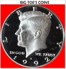 1992-S CLAD PROOF KENNEDY HALF DOLLAR, VERY BEAUTIFUL  PROOF COIN, FAST SHIPPING