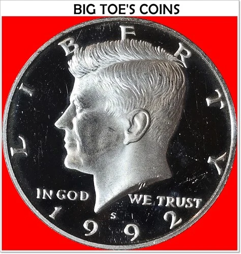 1992-S CLAD PROOF KENNEDY HALF DOLLAR, VERY BEAUTIFUL  PROOF COIN, FAST SHIPPING