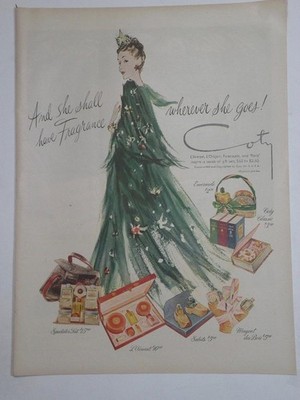 Magazine Ad* - 1945 - Coty Cosmetics - World War II - Emeraude, L'Aimant