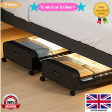 2-Pack Under Bed Storage with Wheels Underbed Storage Containers Rolling Bins
