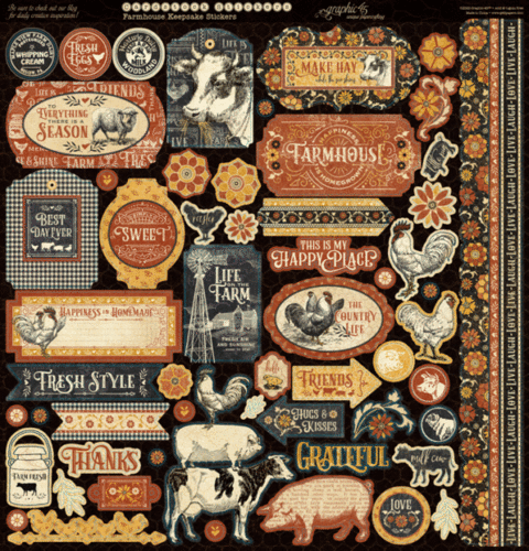 GRAPHIC 45"FARMHOUSE" KEEPSAKE EDITION 12X12 PAPER PACK    SCRAPJACK'S PLACE - Picture 14 of 16