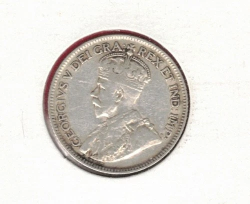 1936 Canada 25 Cents Quarter Silver, Very Fine, 0.15 Ounces ASW ~ US$11.50