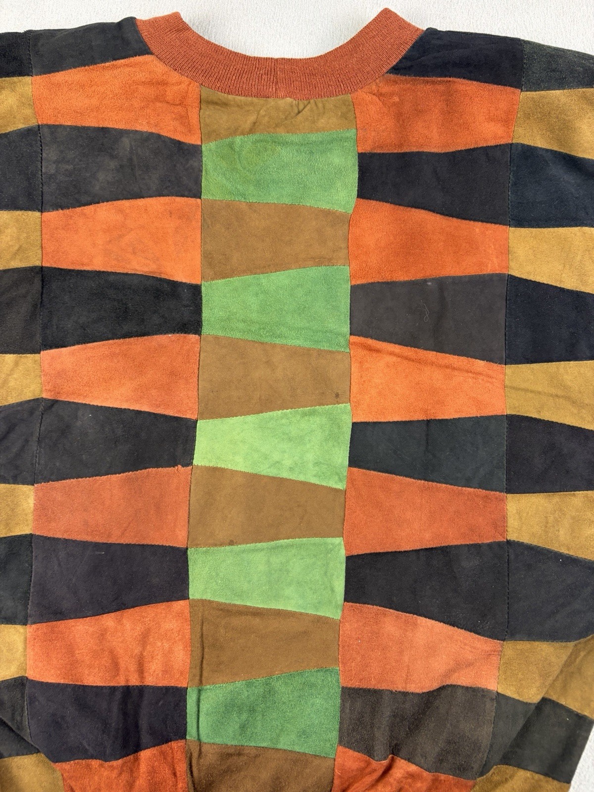 Vintage Leather Patchwork Windbreaker Jacket Adul… - image 7