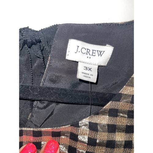 J.Crew Lurex Hilos Metálicos Manga Abullonada Top Negro y Dorado Nuevo con Etiquetas - Imagen 4 de 6