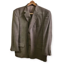 TALLIA UOMO Rochester Mens 50R 100% Wool Black Houndstooths Blazer Jacket