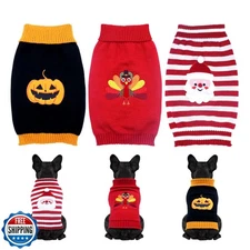 3 Pack Halloween Thanksgiving Christmas Dog Cat Knit Sweater Set - Dog Clothe